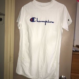 White Champion T-Shirt Dress